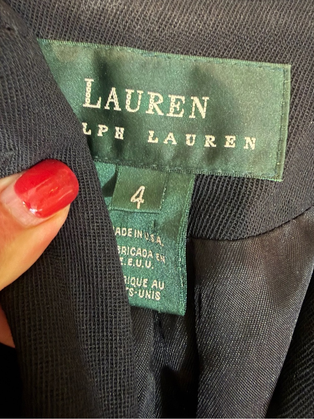 Vintage Lauren Ralph Lauren Black Blazer Gold Crest Buttons Size 4 Fall Money - Picture 12 of 13